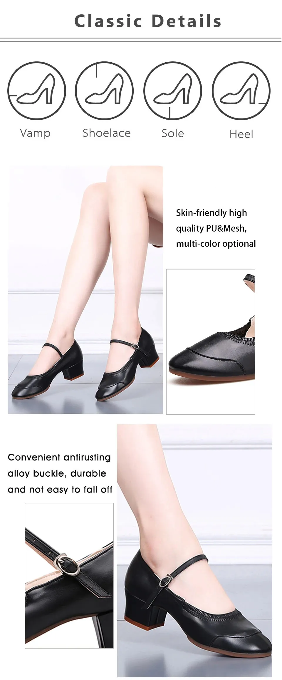 Tanzschuhe für Mädchen und Damen, für lateinamerikanische und moderne Ballsaal-Tanzschuhe, Salsa, Square Dance, weich, geschlossene Zehenpartie_voghion.com