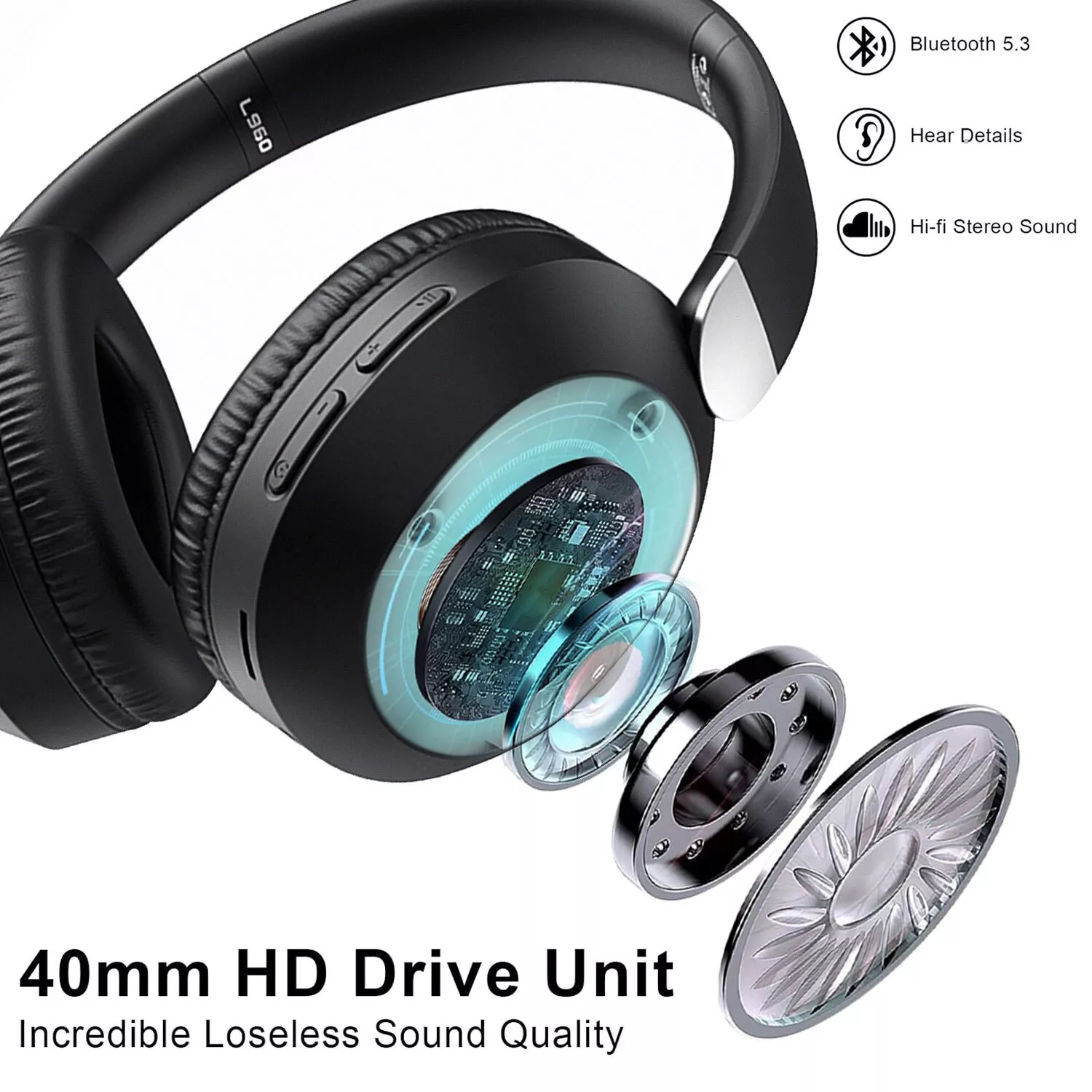 Wireless Bluetooth 5.3 Headphones Foldable Stereo Earphones Headset Mic Over-Ear_voghion.com