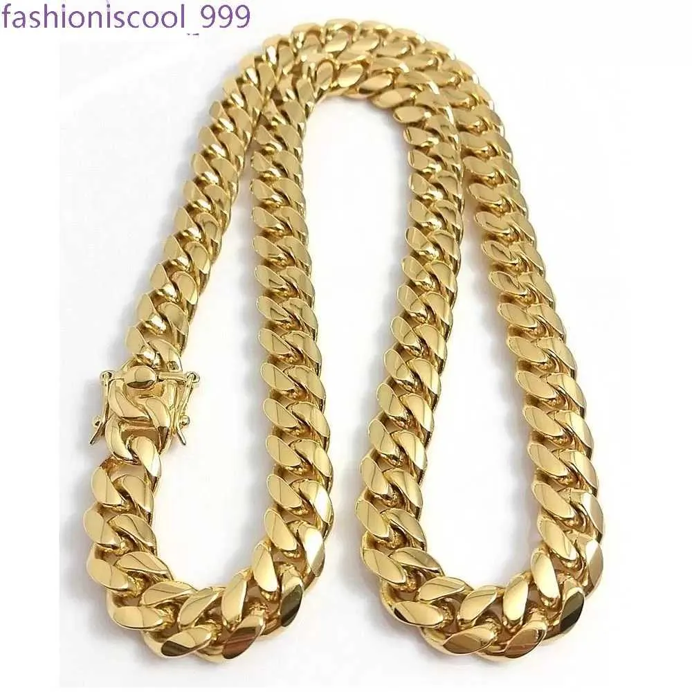 Designer Halsketten Cuban Link Goldkette Ketten Gold Miami Cuban Link Kette Halskette Männer Hip Hop Edelstahl_voghion.com