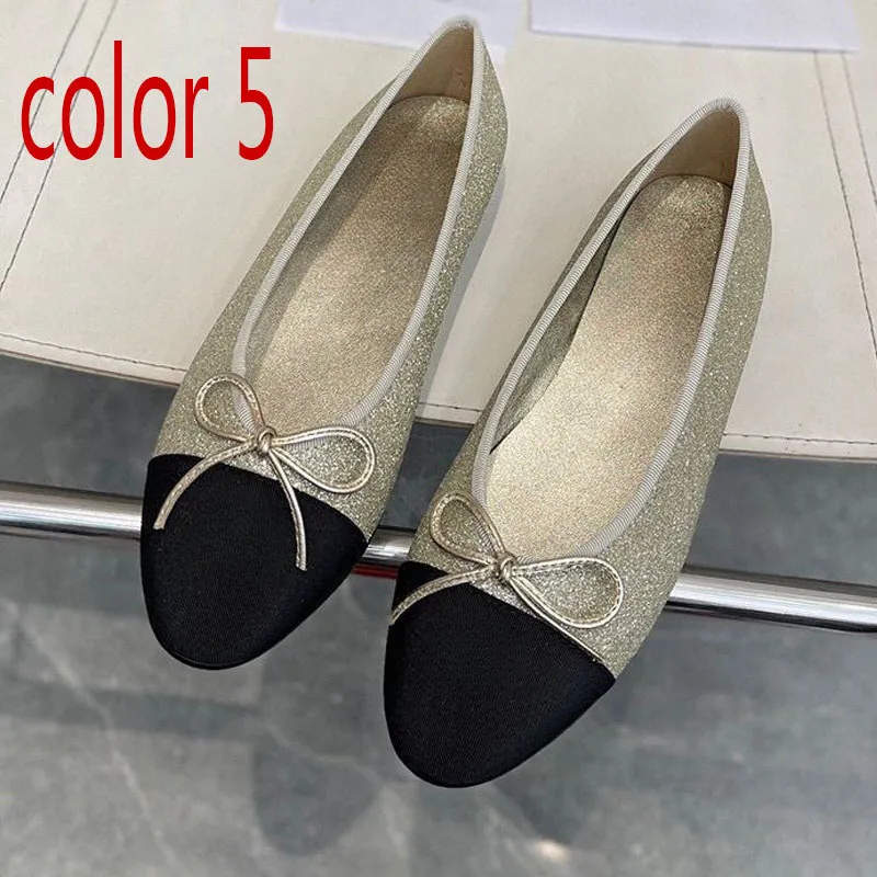 Kleid Damen Designer Ballettschuhe Damen Schuhe Frühling Herbst Neue Bogen Mode Flache Bootsschuh Dame Leder Lazy Dance_voghion.com