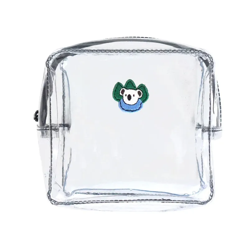 INS Transparente Kosmetik Niedlicher Koala PVC Damen Reißverschluss Klare Make-up-Taschen Beauty Case Reisebad Toilettenartikel Aufbewahrungstasche_voghion.com
