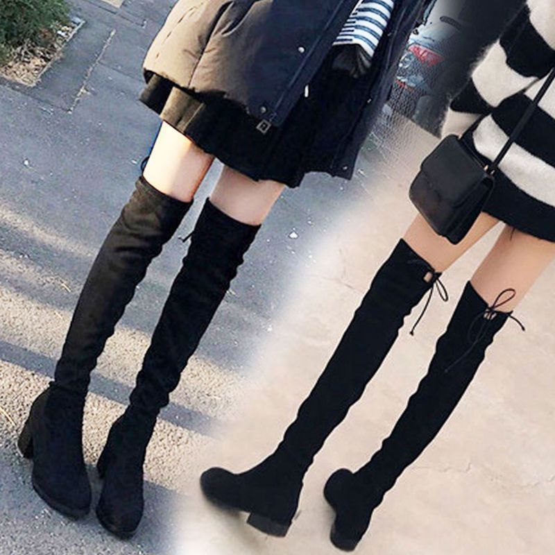 Boots, knee high boots, women's 2023 winter new style, warm and plush elastic slim boots_voghion.com