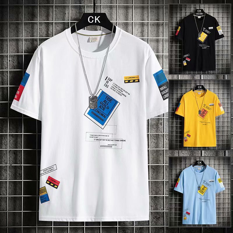 Men's Clothing  one-piece wholesale short-sleeved T-shirt men's summer 2022 summer new trend ins half-sleeved trendy brand super_voghion.com