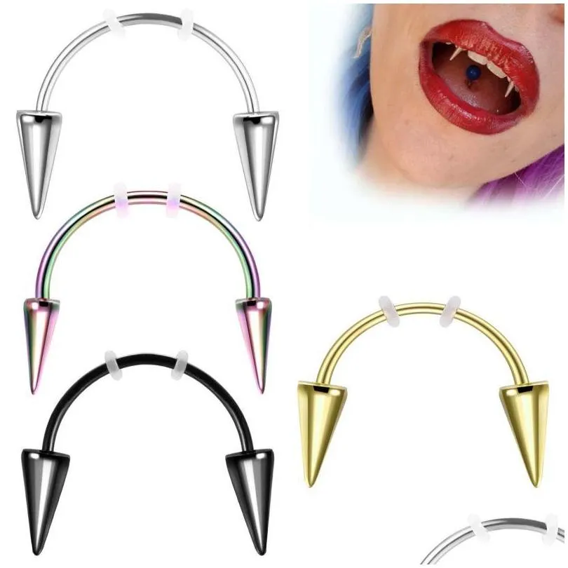 Grillz, grilles dentaires suceuses de sang en acier inoxydable, dents de tigre, piercing pour les lèvres et les ongles, livraison directe, bijoux pour le corps, Dhbne_voghion.com
