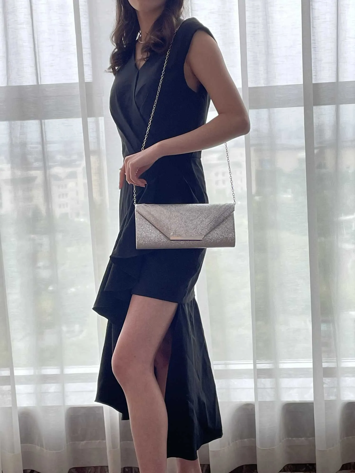 Pochette de soirée en satin pour femme, nouvelle conception, sac à main de mariage, à bandoulière, Y241019_voghion.com