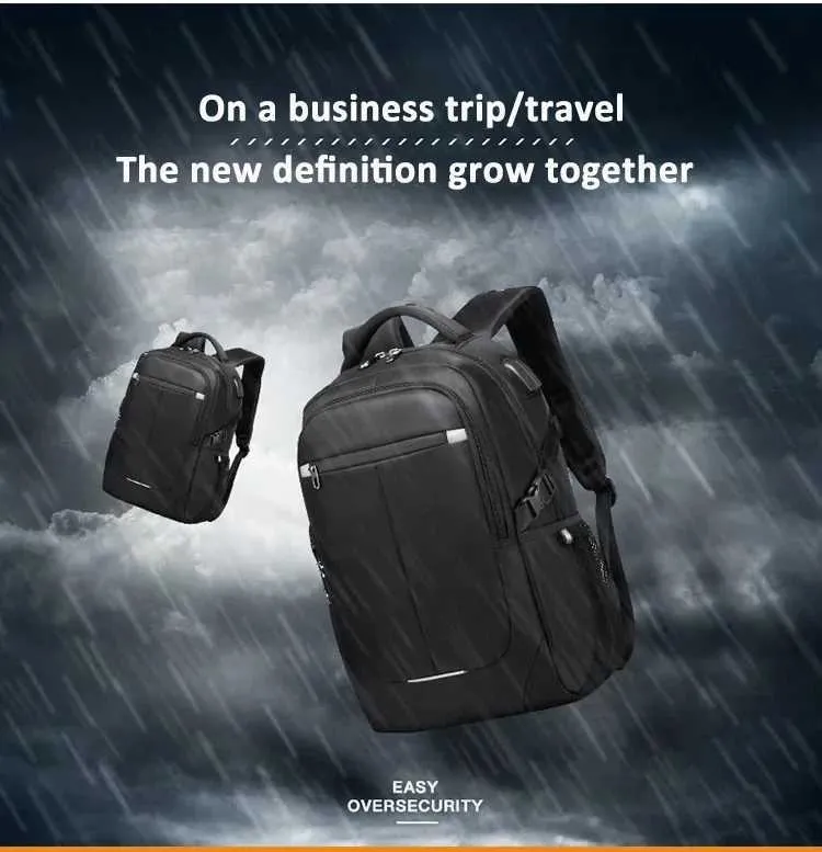 Sac à dos pour ordinateur portable d'affaires version coréenne pour hommes, sac de voyage en tissu Oxford d'extérieur USB, personnalisation C241107_voghion.com