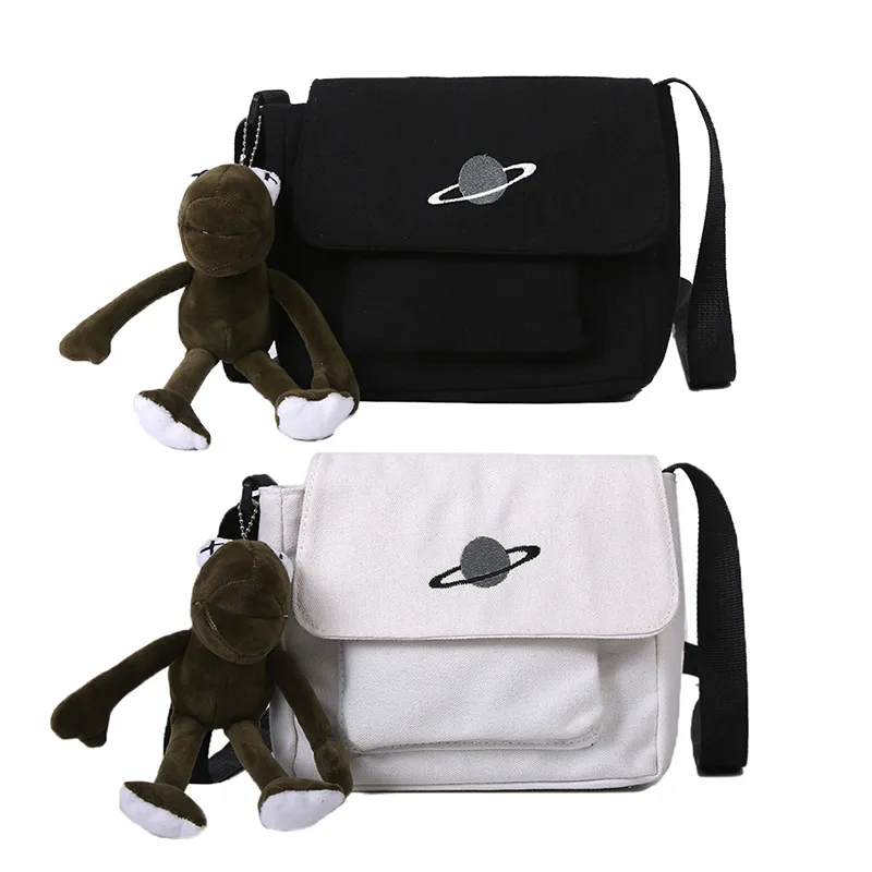 Sac messager en toile pour étudiantes, petit format carré, tendance, polyvalent, à bandoulière, pour jeunes filles_voghion.com