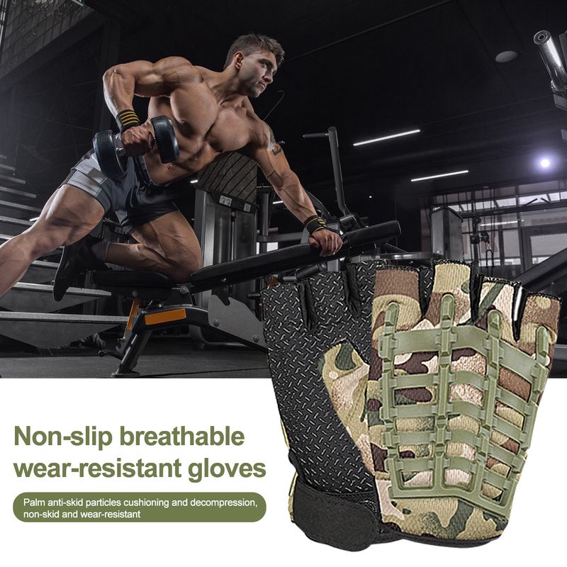 SportLife 1 Paar Fiess Halbfinger-Trainingshandschuhe, atmungsaktiv, Sporthandschuhe mit Handgelenkschutz, Gymnastikhandschuhe_voghion.com