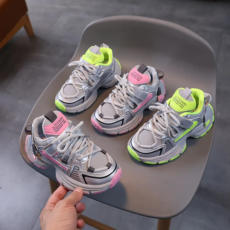 Kinderen Hoge Platform Sneakers Mode Roze Groen Meisjes Peuter Kinderen voor Jongens Dikke Zool Sport Tennisschoenen Maten 21 -_voghion.com