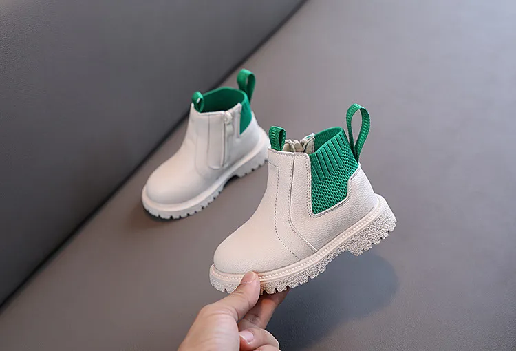 Kleinkind Winter Neue Kinder Dicke Warme Seite Zipper PU Leder Wasserdicht Kinder Schnee Stiefel Littlesprouts Jungen_voghion.com