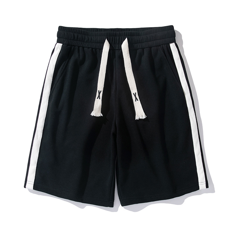 2023 Modne luźne pięciopunktowe uniwersalne dwurzędowe szorty w paski dla mężczyzn na lato na plażę Pa, koszykówka studencka na co dzień_voghion.com