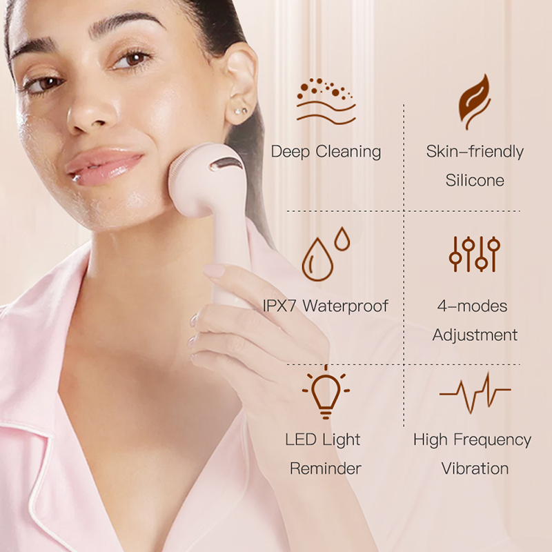 Perie facială masaj pentru piele perie electrică din silicon perie facială USB curățare impermeabil vibrații sonice instrument de îngrijire a frumuseții instrument_voghion.com