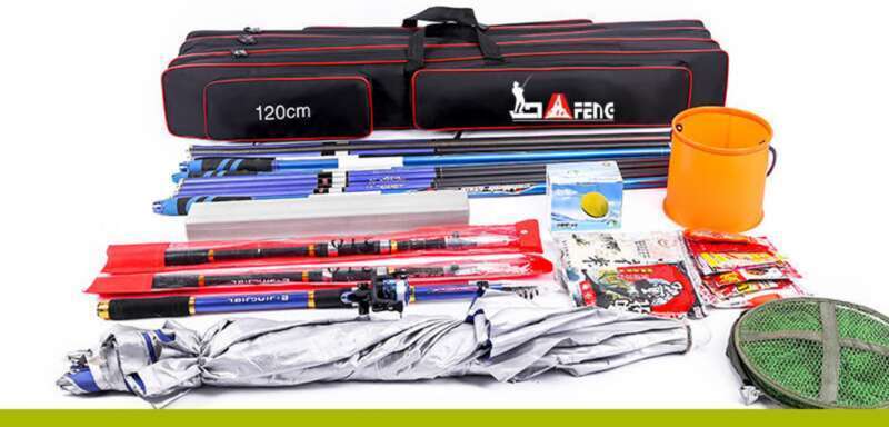 Oferta especial de equipamento à prova d'água e resistente ao desgaste, vara de pesca de lona multifuncional de grande capacidade, vara de 1,25 metros_voghion.com