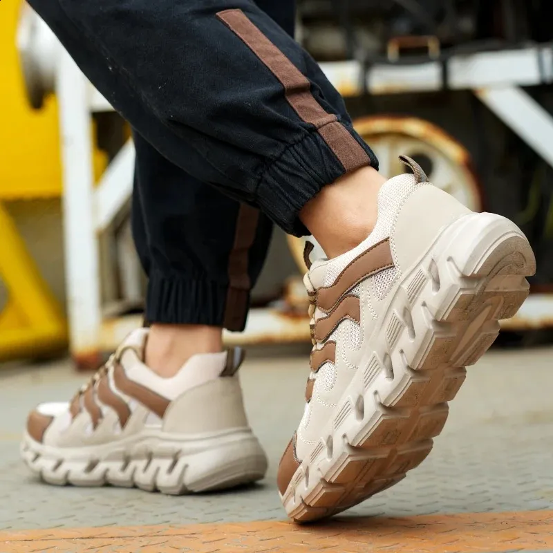 Sicherheitsschuhe für Herren und Damen, stoßfest, perforiert, atmungsaktiv, leicht, Arbeits- und Sportschuhe, nicht abnehmbar, Wanderstiefel, Größe 36–46_voghion.com