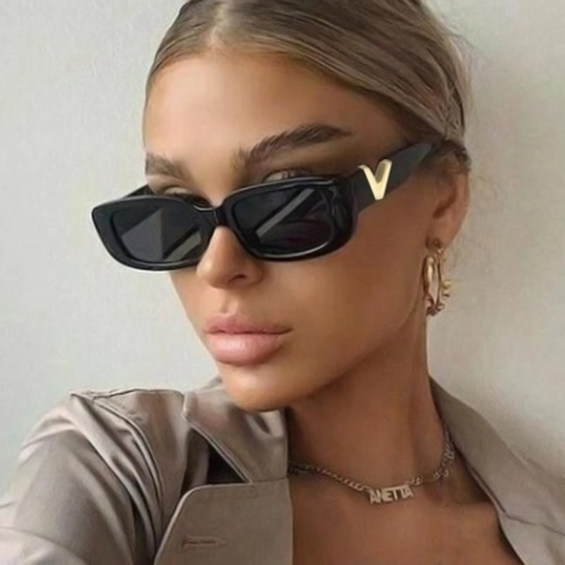 New Sunglasses, Hip-hop and Bouncing Sunglasses, Women's Fashionable Retro Square Small Frame Sunglasses, European and American Trendy Glasses