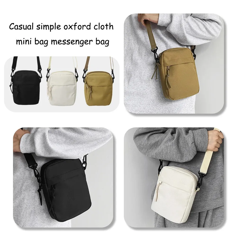 Oxford Womens Crossbody Small Shoulder Handbags for Men Korean Solid Color Students Phone Mini Messenger Bags 241128_voghion.com