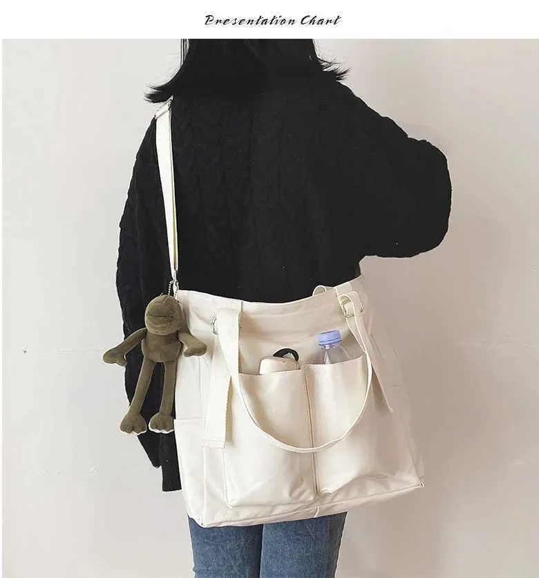 Xierya Borsa a tracolla da donna Borsa semplice con cerniera alla moda Borsa a tracolla impermeabile di grande capacità Borsa per studenti_voghion.com
