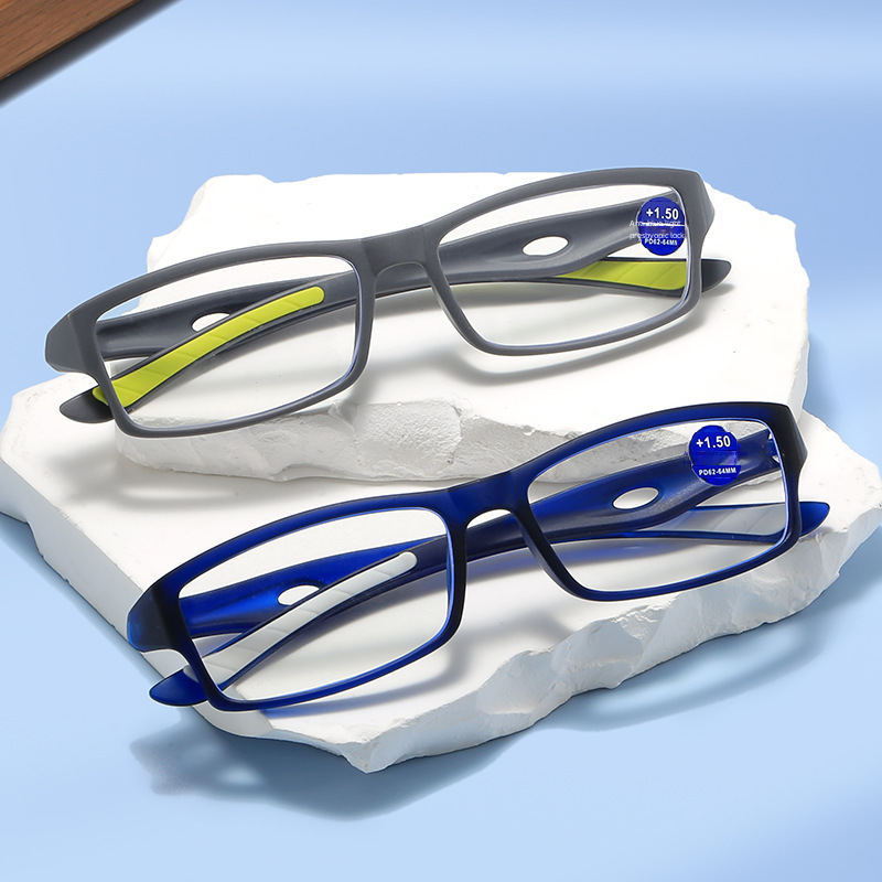 Unisex Anti-blue reading glasses Men's and women's reading glasses sports casual fashion square frame retro reading glasses