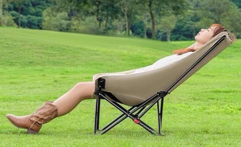 Three Level Adjustable Lounge Outdoor Moon Folding Camping Chair, Portable Office Nap Beach Chair_voghion.com