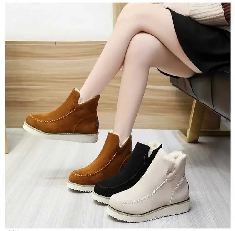Frau Winter Mode Schnee Casual Leder Baumwolle Damen Stiefel kniehohe stiefel Plattform Schuhe botines mujer XW6.5_voghion.com