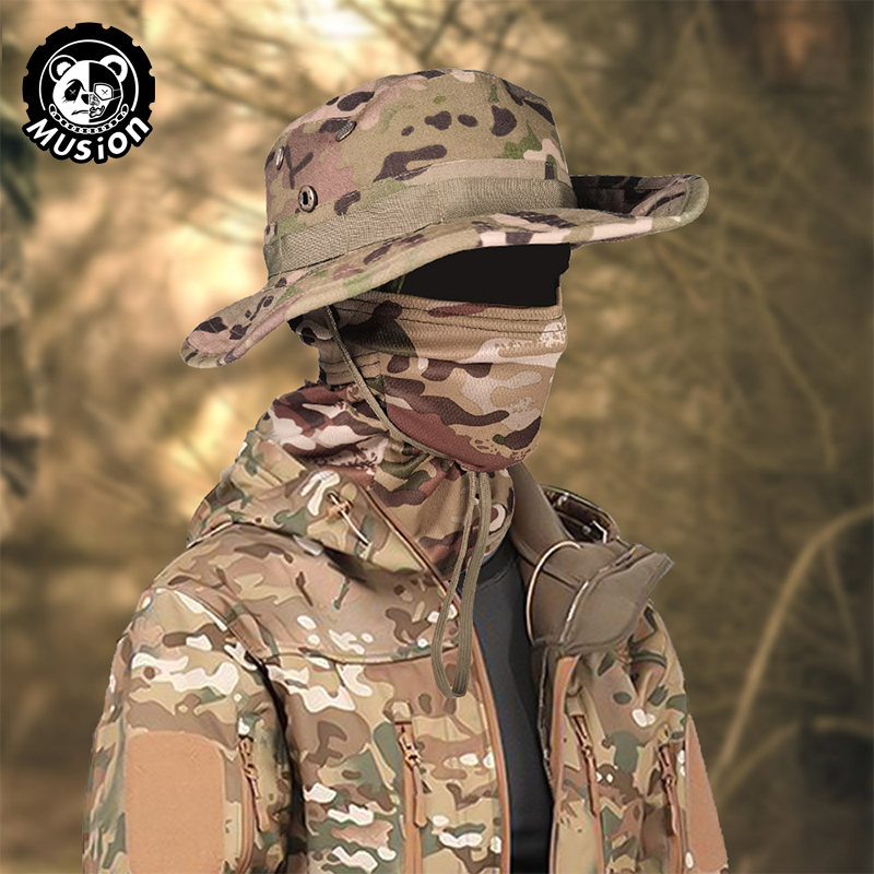 Set balaclava e cappello da pesca camuffamento protezione solare_voghion.com