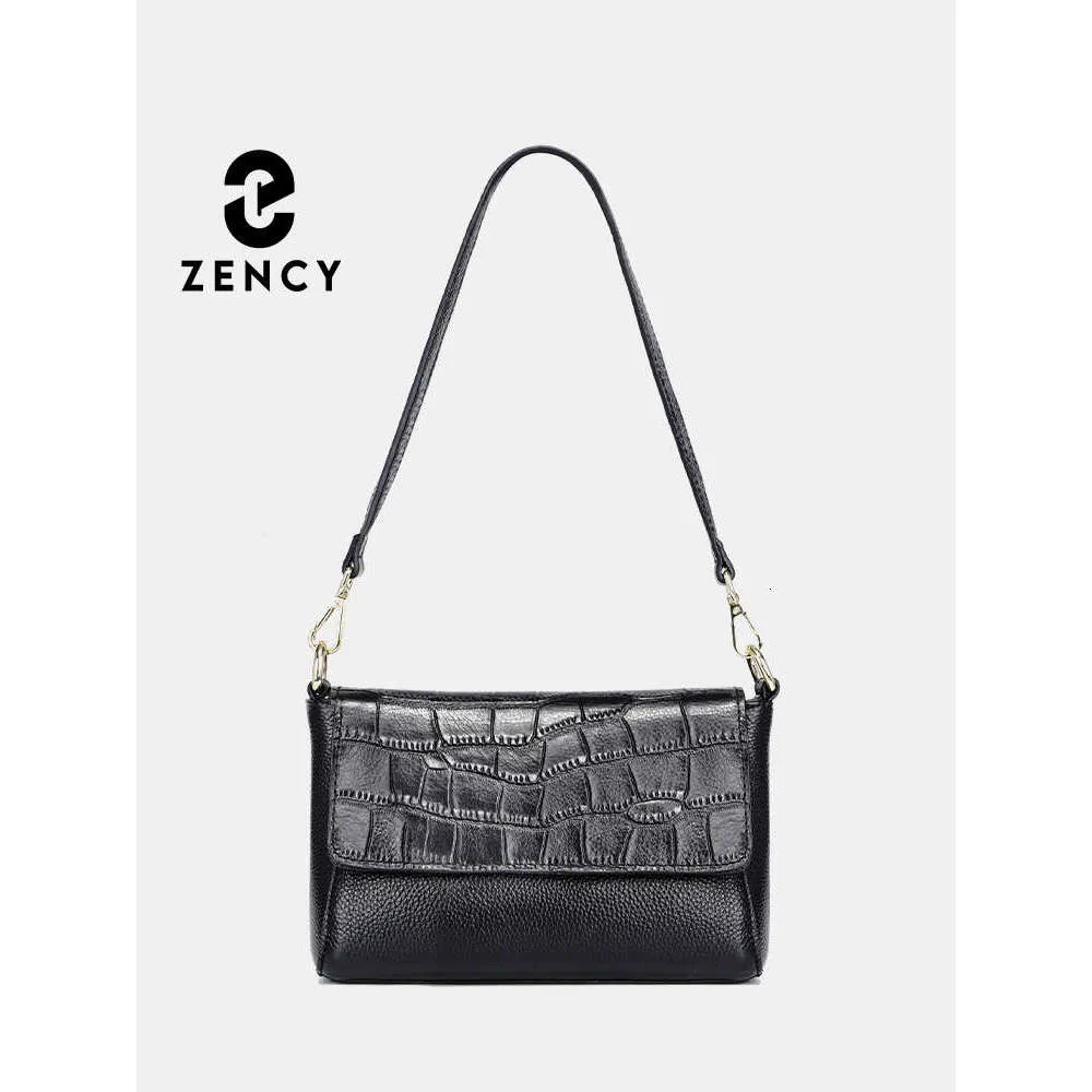 Zncy Piccola Borsa a Tracolla in Lathr per Donna con Motivo a Alligatore Borsa a Mano con Due Tracolle Simpl Fashion Ladis_voghion.com