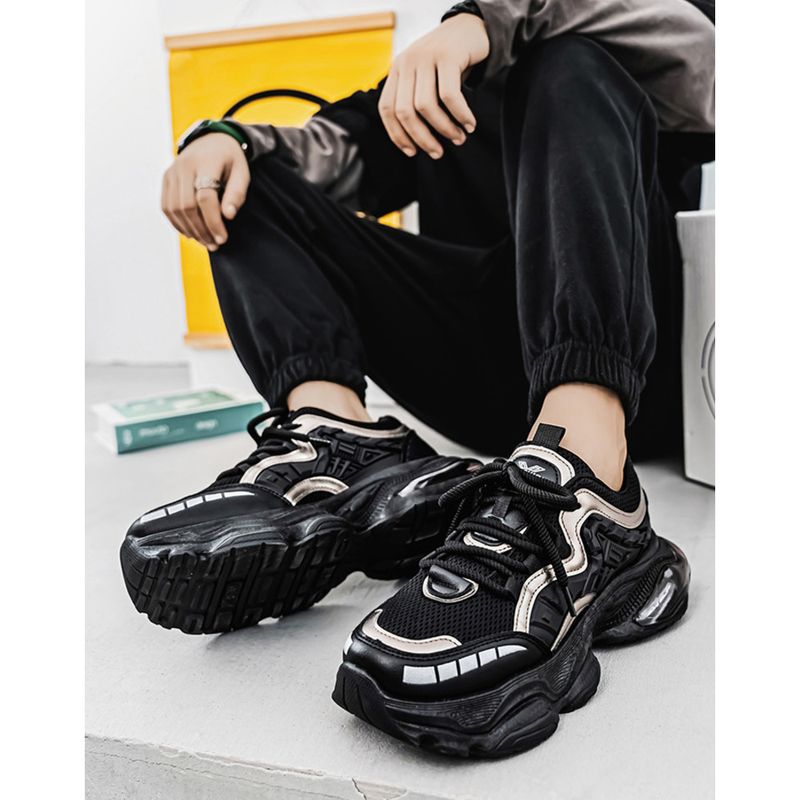 Daddy men 2024 autumn and winter new fashion ins thick sole increase casual sports shoes_voghion.com