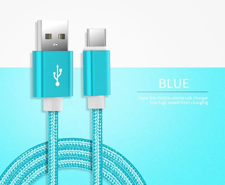 Suitable For Samsung S8 S10 S11 Note 10 Htc Android Mobile Phone High-speed Type C Data USB Micro Fast Adapter Nylon_voghion.com