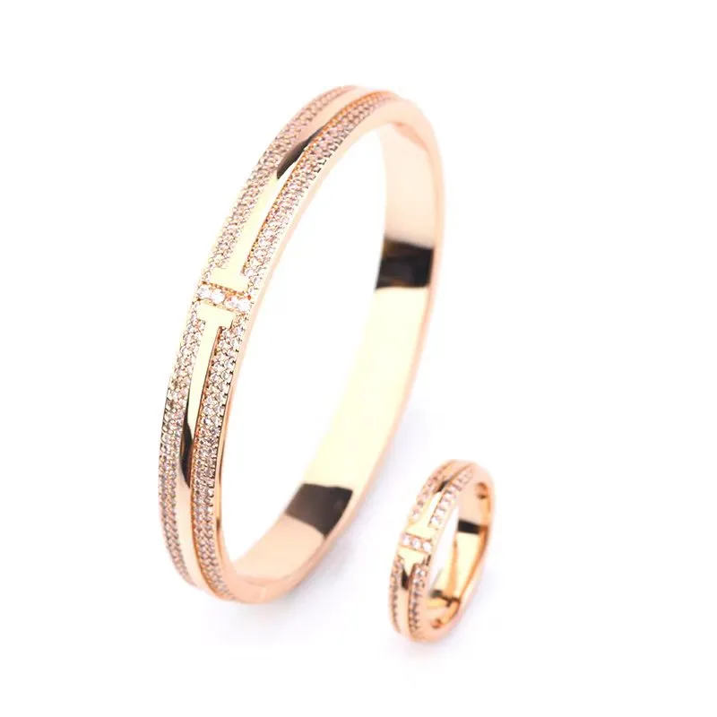 Gold Bangle Bracelet With Charm Design For Women And Men_voghion.com