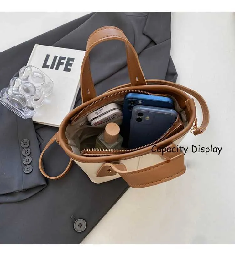 Retro Women Pu Leather Bucket Solid Soft Large Capacity Female Crossbody Bag All-match Lady Commute Messenger Shoulder_voghion.com