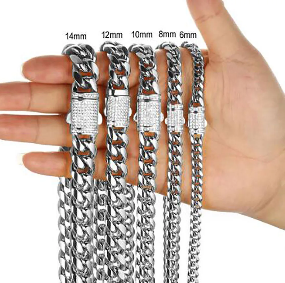 Collana a catena cuban link uomo in acciaio inossidabile_voghion.com