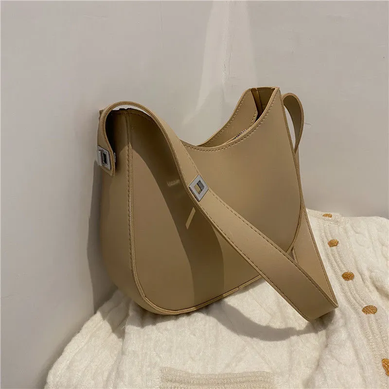 Yogodlns Half-Moon Shoulder Underarm PU Leather Armpit Retro Crossbody Bag Designer Ladies Portable Handbag Totes Purse_voghion.com