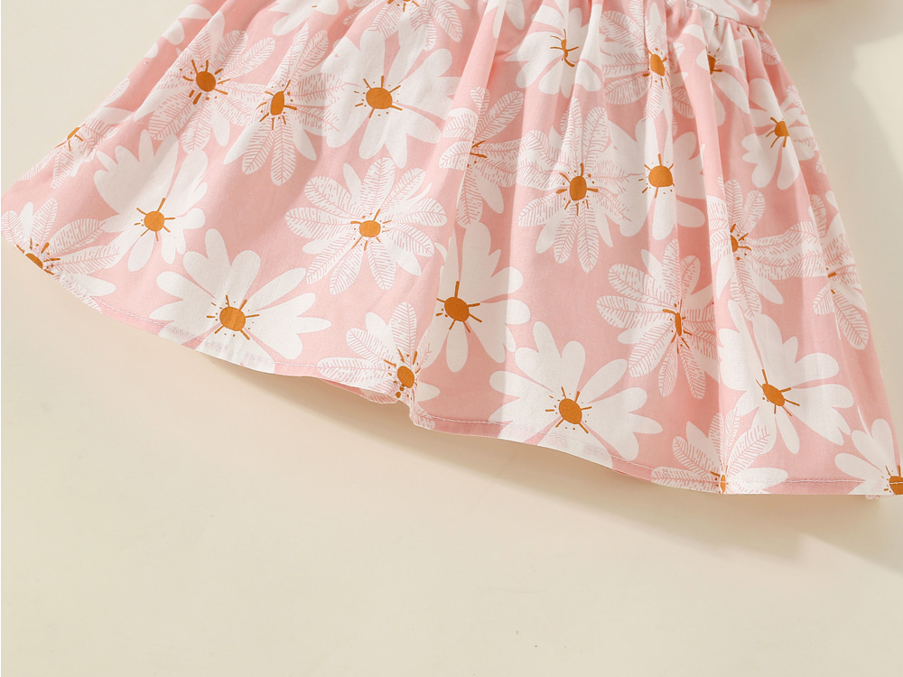 Flower Baby Girl Dress Summer Cotton Princess Dress with Big Bow_voghion.com