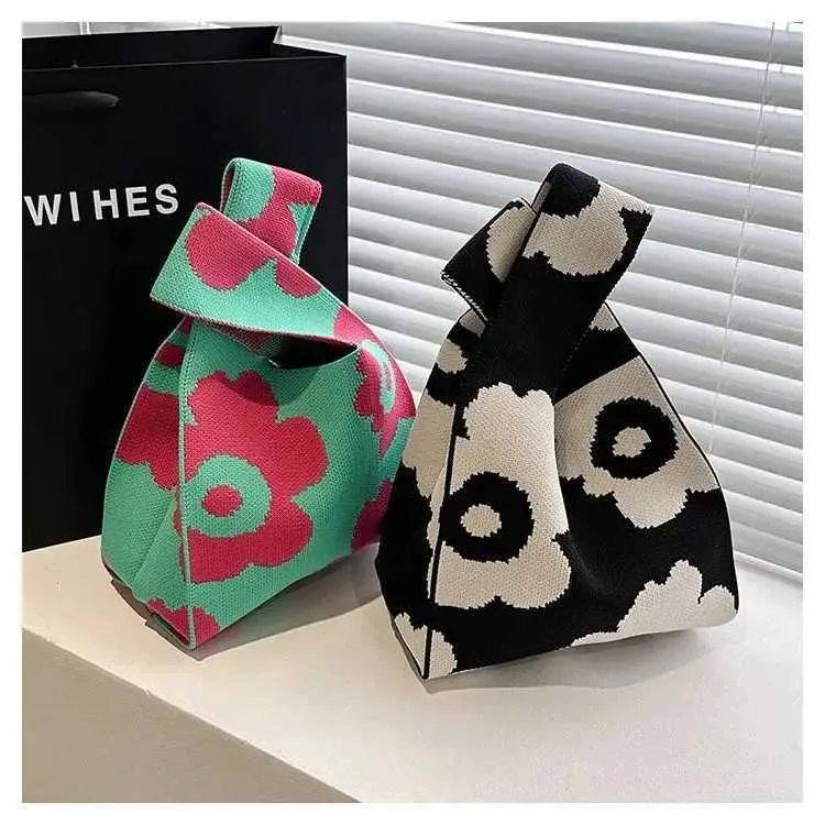 Borsa a mano in tela artistica giapponese di grande capacità, modello Geely, portafoglio con nodo casual e borsa da polso alla moda e versatile Wens_voghion.com