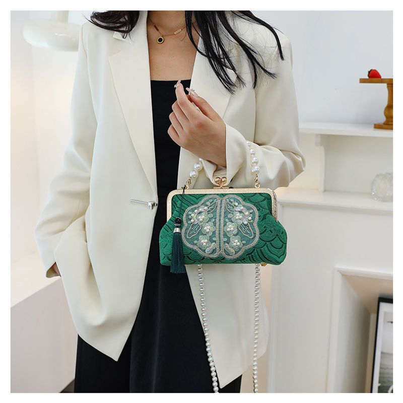 Piccola borsa a tracolla fresca da donna cheongsam con perle ricamate_voghion.com