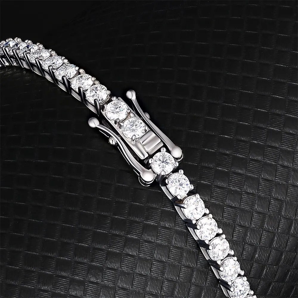 KRKC Gioielli Pregiati in Argento Sterling D VVS1 Dia Collane con Catena Tennis in Moissanite Bracciali per Uomo e Donna_voghion.com