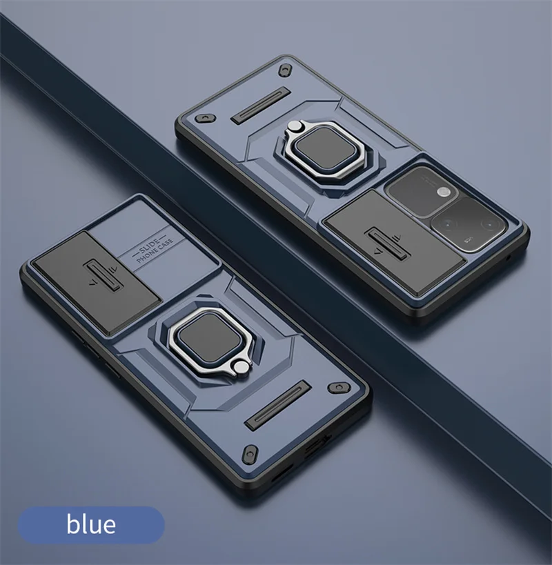 Pour Vivo V30 Pro S18 Armor Phone Case avec Slide Camera Lens Protection Ring Magnetic Holder Bracket Shell Back Cover_voghion.com