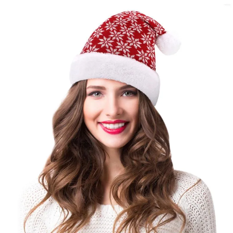 Chapeaux Écharpes Ensembles Casquettes de baseball Chapeau enroulable Hiver Noël Laine Cerf Neige Flanelle Adulte Tricoté Casquette de baseball Soutien_voghion.com
