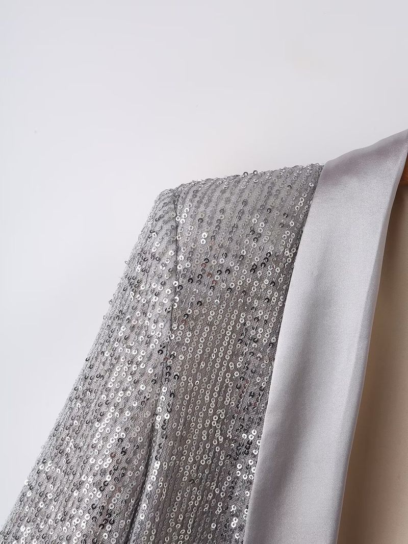 Damenbekleidung 2024 Frühjahr Neue Temperament Pendler Pailletten Anzugjacke_voghion.com