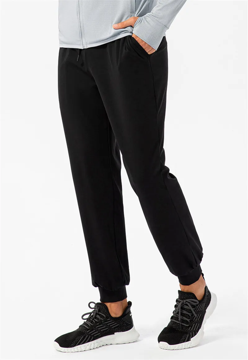 Men Jogger Long Pants Sport Yoga Outfit Quick Dry Drawstring Gym Pockets Sweatpants Trousers Men's Casual Elastic Waist_voghion.com