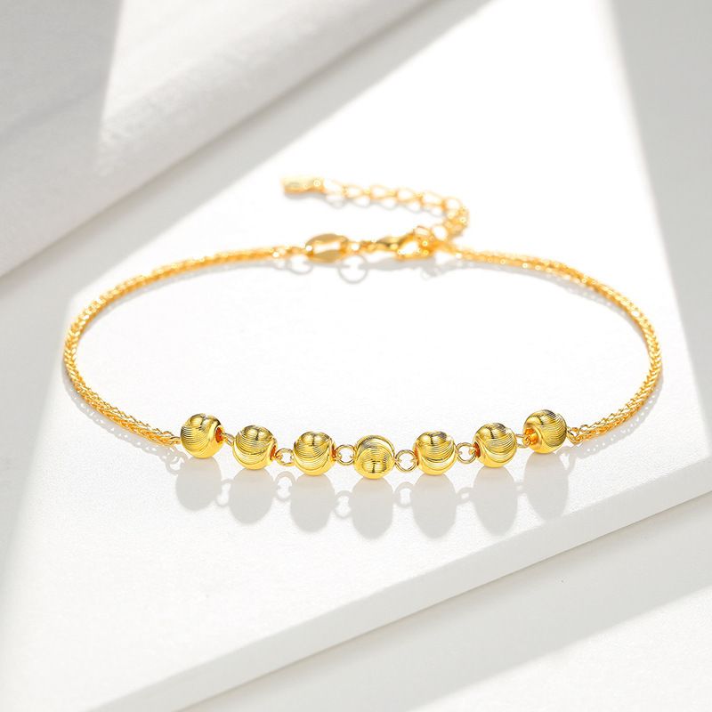 Vieam Sand Glücksperlen Messing vergoldet Damen Mode Opal Armband Schmuck_voghion.com