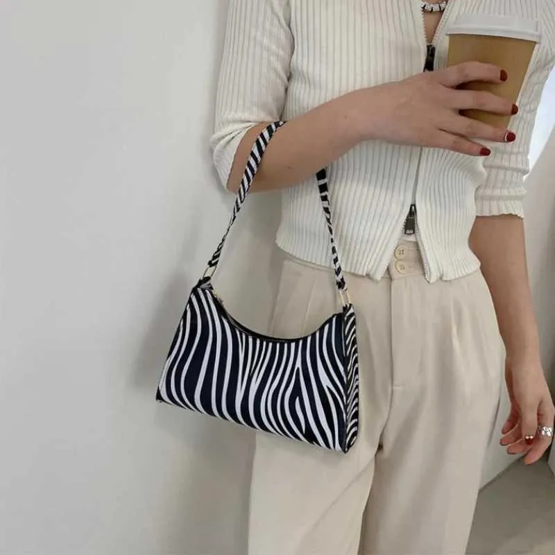 Mode Zebra-Print Frauen Handtasche PU Einfache Unterarm Schulter Taschen Weibliche Täglichen Design Totes Geldbörse Tasche C241211_voghion.com