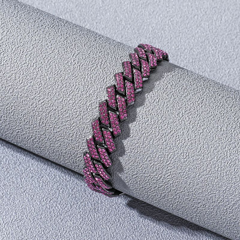 Bracciale Hip Hop alla moda con catena cubana a diametro intero_voghion.com