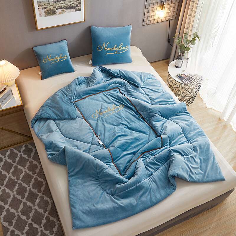 Thick Winter Pillow, Dual-purpose Crystal Fleece Blanket, Cushion, Sofa, Nap Pillow_voghion.com