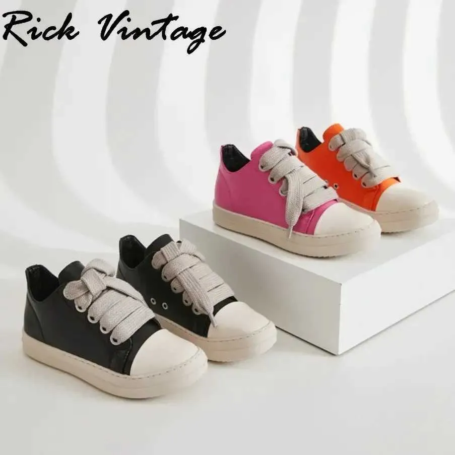 Dress Rick Vintage Jumbo Lace Sneakers Low Top Woman Designer Men Casual Leather Women Flats Shoes Newtrainer Size_voghion.com