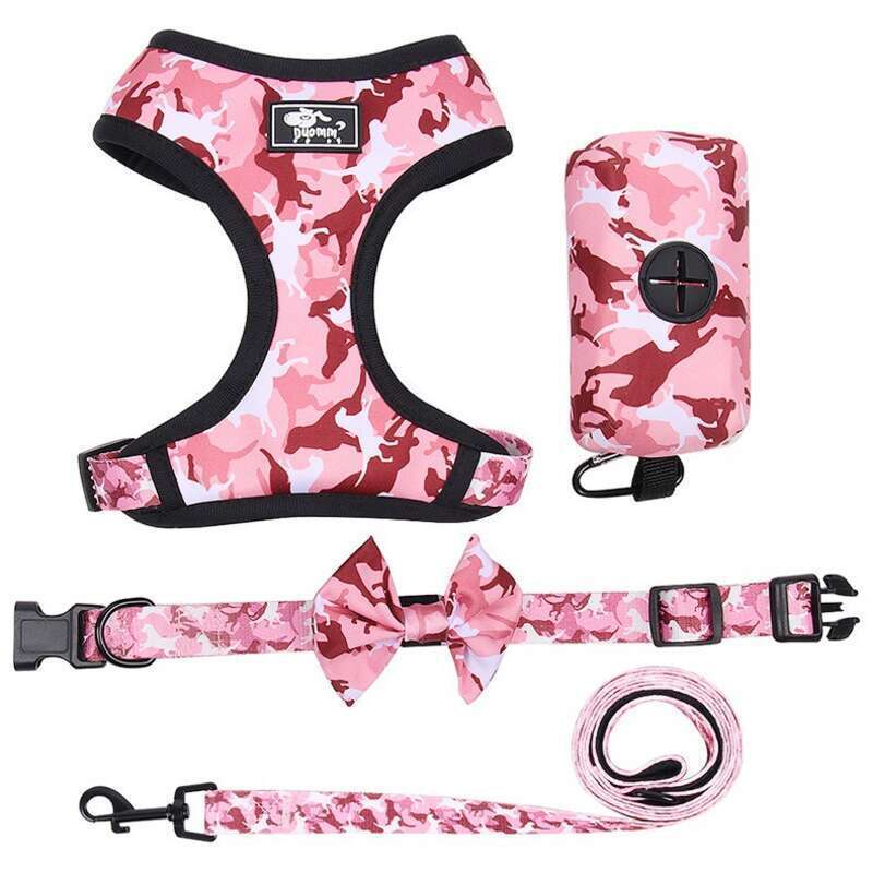 New Pet Vest Style Chest Harness Set, Small And Medium-sized Walking Dog Leash_voghion.com