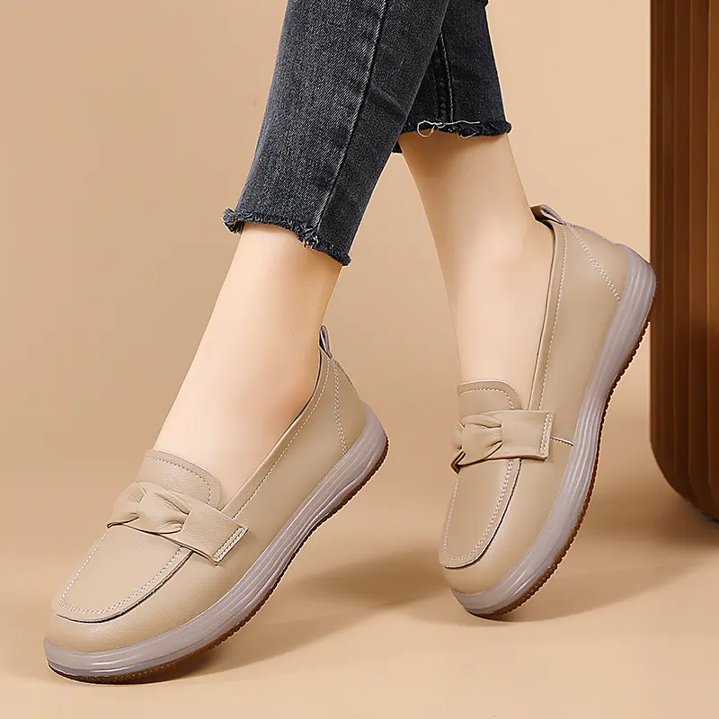 Damenschuhe Casual Single Schuhe Flache Mom Schuhe Loafers_voghion.com