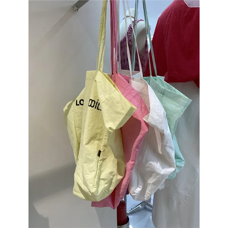 Casual bedrukte stoffen tas met letterprint voor dames, grote schoudertas en crossbody-boodschappentas_voghion.com