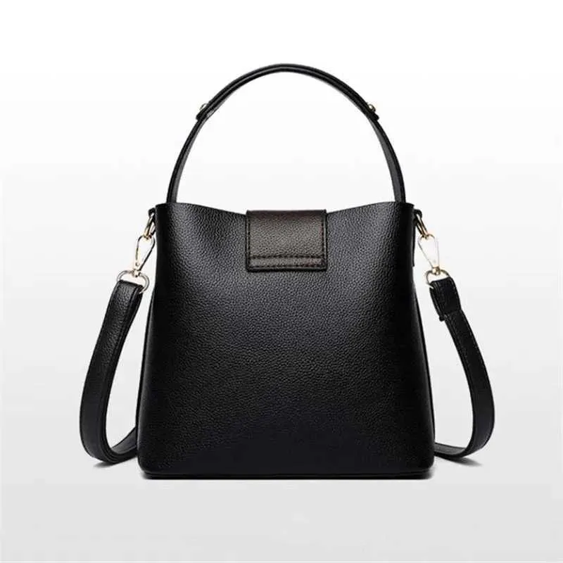 Borsa a secchiello in pelle da donna, elegante, con manico superiore, comoda tracolla, design alla moda, borsa a mano, tracolla_voghion.com