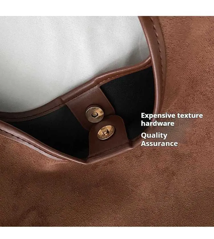 Sac à bandoulière polyvalent en daim pour femme, style rétro, tendance, Y241118_voghion.com